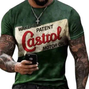 Tshirt vintage Castrol Motor oil - Vert, M