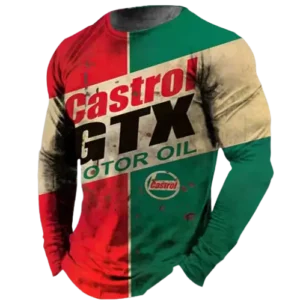 Tshirt vintage Castrol GTX, - Vert/Rouge, M